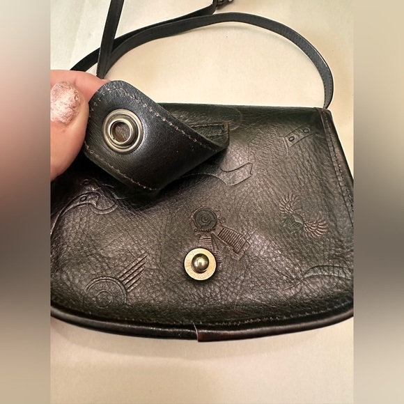 Harley Davidson Vintage Embossed Leather Mini Belt Bag Crossbody - Picture 3 of 5